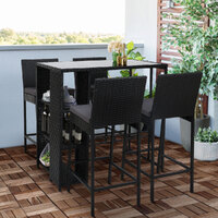 Tuscany Outdoor Wicker Bar Table & Stools 5 pce