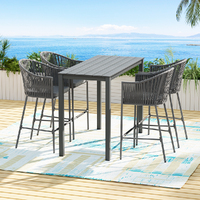 Rope Outdoor Bar Table & Stools 5 pce