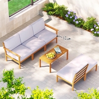 Outdoor Sofa Set Acacia Wood 6 pce