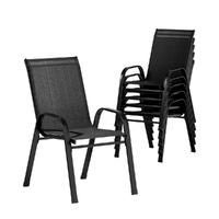 Garden Outdoor Dining Chairs Stackable, 6 pce