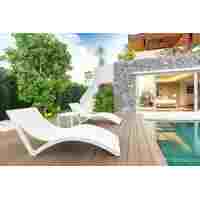 Slim Sunlounger + Ocean Side Table 3 pce